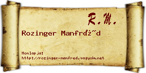 Rozinger Manfréd névjegykártya